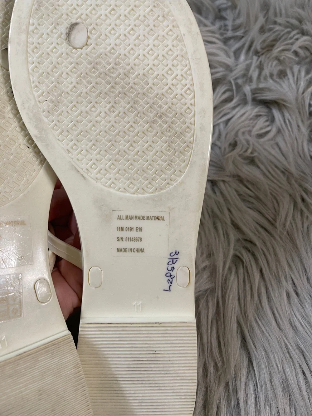 Tory Burch Cream Miller Logo Jelly Thong Sandals